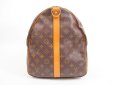 Photo4: LOUIS VUITTON Monogram Leather Brown Gym Bag Keepall 55 Bandouliere #4063