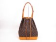 Photo1: LOUIS VUITTON Monogram Leather Brown Shoulder Bag Purse Noe #4064 (1)