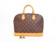 Photo1: LOUIS VUITTON Monogram Leather Brown Hand Bag Purse Alma #4069 (1)