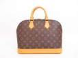 Photo2: LOUIS VUITTON Monogram Leather Brown Hand Bag Purse Alma #4069 (2)