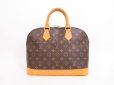 Photo1: LOUIS VUITTON Monogram Leather Brown Hand Bag Purse Alma #4072 (1)