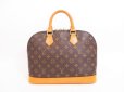 Photo2: LOUIS VUITTON Monogram Leather Brown Hand Bag Purse Alma #4072 (2)