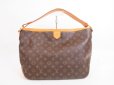 Photo1: LOUIS VUITTON Monogram Brown Leather Hobo Shoulder Bag Delightful PM #4084 (1)