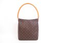 Photo1: LOUIS VUITTON Monogram Leather Brown Shoulder Bag Purse Looping GM #4090 (1)