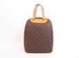 Photo1: LOUIS VUITTON Monogram Leather Brown Hand Bag Shoes Bag Excursion #4107 (1)