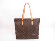 Photo2: LOUIS VUITTON Monogram Leather Brown Tote&Shoppers Bag Cabas Mezzo #4116 (2)