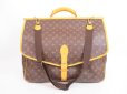 Photo1: LOUIS VUITTON Monogram Leather Brown Hand Bag Sac Chasse w/Strap #4125 (1)