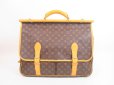 Photo2: LOUIS VUITTON Monogram Leather Brown Hand Bag Sac Chasse w/Strap #4125 (2)