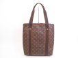 Photo2: LOUIS VUITTON Monogram Leather Brown Tote Bag Cabas Beaubourg #4130 (2)