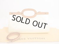 LOUIS VUITTON Vernis Patent Leather Ivory Hand Bag Roxbury Drive 2Way #4131