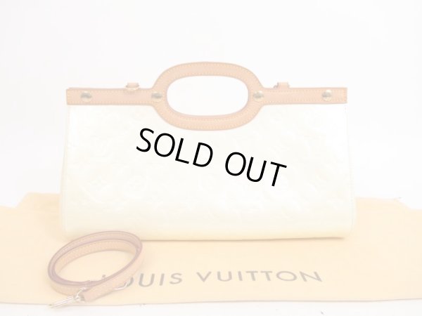 Photo1: LOUIS VUITTON Vernis Patent Leather Ivory Hand Bag Roxbury Drive 2Way #4131