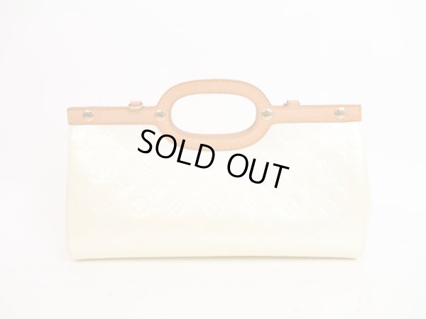 Photo2: LOUIS VUITTON Vernis Patent Leather Ivory Hand Bag Roxbury Drive 2Way #4131