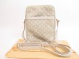 Photo1: LOUIS VUITTON Monogram Mini Lin Canvas White Cross-body Bag Danube #4132 (1)