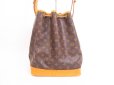 Photo2: LOUIS VUITTON Monogram Leather Brown Shoulder Bag Purse Noe #4135 (2)