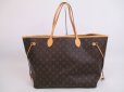 Photo1: LOUIS VUITTON Monogram Leather Brown Tote&Shoppers Bag Neverfull GM #4140 (1)