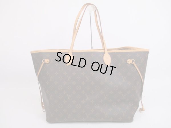 Photo1: LOUIS VUITTON Monogram Leather Brown Tote&Shoppers Bag Neverfull GM #4140