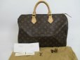 Photo1: LOUIS VUITTON Monogram Leather Brown Hand Bag Purse Speedy35 #4145 (1)