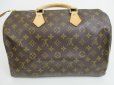 Photo2: LOUIS VUITTON Monogram Leather Brown Hand Bag Purse Speedy35 #4145 (2)