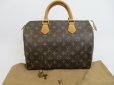 Photo1: LOUIS VUITTON Monogram Leather Brown Hand Bag Purse Speedy30 #4152 (1)