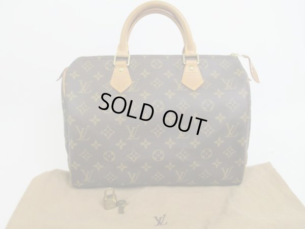 Photo1: LOUIS VUITTON Monogram Leather Brown Hand Bag Purse Speedy30 #4152