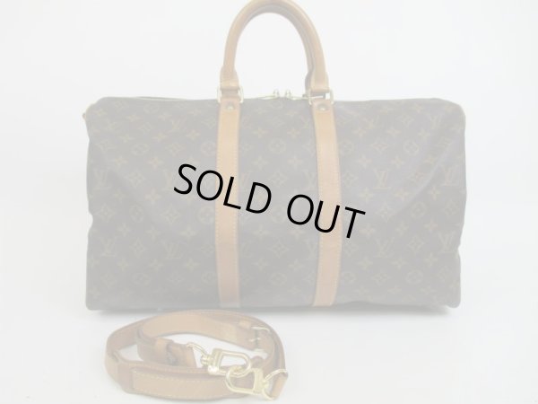 Photo1: LOUIS VUITTON Monogram Leather Brown Gym Bag Keepall 45 Bandouliere #4155