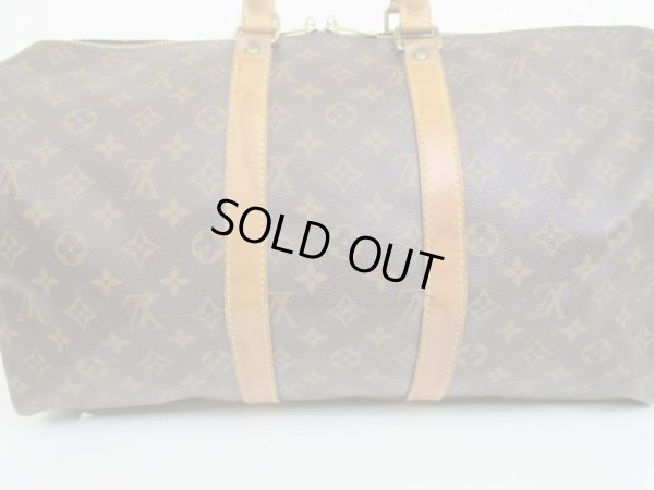 Photo2: LOUIS VUITTON Monogram Leather Brown Gym Bag Keepall 45 Bandouliere #4155