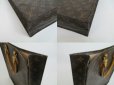 Photo6: LOUIS VUITTON Monogram Leather Brown Hand Bag Tote Bag Sac Plat #4157