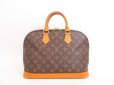 Photo2: LOUIS VUITTON Monogram Leather Brown Hand Bag Purse Alma #4159 (2)