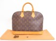 Photo1: LOUIS VUITTON Monogram Leather Brown Hand Bag Purse Alma #4165 (1)