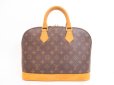 Photo2: LOUIS VUITTON Monogram Leather Brown Hand Bag Purse Alma #4165 (2)