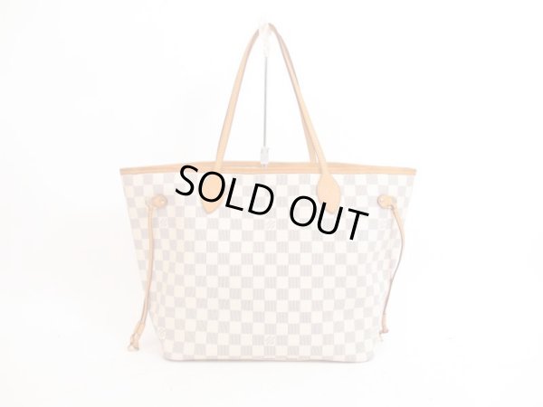 Photo2: LOUIS VUITTON Azur Leather White Tote&Shoppers Bag Neverfull MM #4169