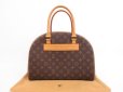 Photo1: LOUIS VUITTON Monogram Leather Brown Hand Bag Special Order Nolita #4178 (1)