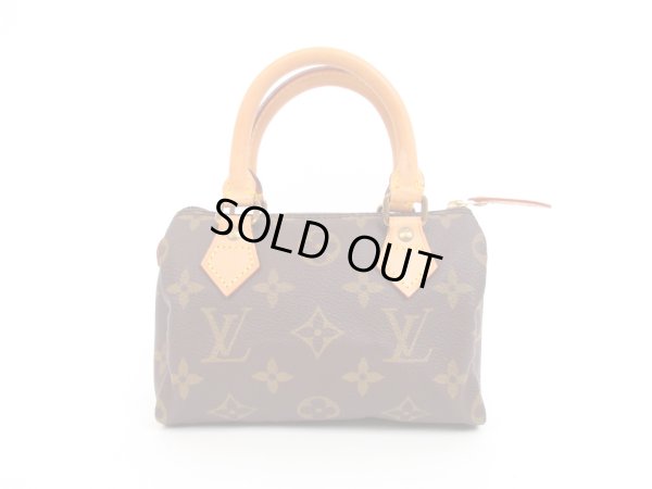 Photo1: LOUIS VUITTON Monogram Leather Brown Hand Bag Purse Mini Speedy #4179