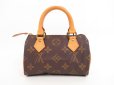 Photo2: LOUIS VUITTON Monogram Leather Brown Hand Bag Purse Mini Speedy #4179 (2)