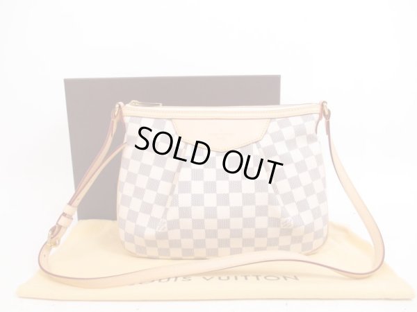 Photo1: LOUIS VUITTON Azur Leather White Messenger&Cross-body Bag Siracusa PM #4182