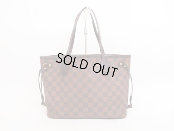 Photo1: LOUIS VUITTON Damier Leather Brown Tote Bag Shoulder Bag Neverful PM #4187