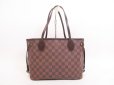 Photo2: LOUIS VUITTON Damier Leather Brown Tote Bag Shoulder Bag Neverful PM #4187 (2)