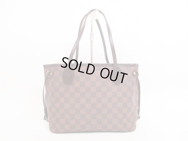 Photo2: LOUIS VUITTON Damier Leather Brown Tote Bag Shoulder Bag Neverful PM #4187