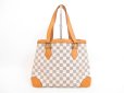 Photo2: LOUIS VUITTON Azur Leather White Tote Bag Purse Hampstead PM #4190 (2)