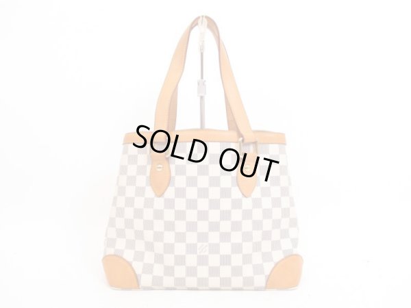 Photo2: LOUIS VUITTON Azur Leather White Tote Bag Purse Hampstead PM #4190