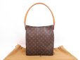 Photo1: LOUIS VUITTON Monogram Leather Brown Shoulder Bag Looping GM #4191 (1)