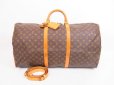 Photo1: LOUIS VUITTON Monogram Leather Brown Gym Bag Keepall 60 Bandouliere #4194 (1)