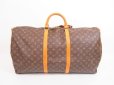 Photo2: LOUIS VUITTON Monogram Leather Brown Gym Bag Keepall 60 Bandouliere #4194 (2)