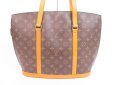 Photo2: LOUIS VUITTON Monogram Leather Brown Tote&Shoppers Bag Babylone #4195 (2)