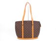 Photo1: LOUIS VUITTON Monogram Leather Brown Tote&Shoppers Bag Babylone #4200 (1)