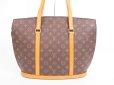 Photo2: LOUIS VUITTON Monogram Leather Brown Tote&Shoppers Bag Babylone #4200 (2)