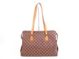 Photo1: LOUIS VUITTON Damier Leather Brown Tote Bag Columbine 100th Limited #4201 (1)