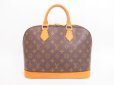 Photo1: LOUIS VUITTON Monogram Leather Brown Hand Bag Purse Alma #4208 (1)