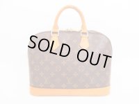 LOUIS VUITTON Monogram Leather Brown Hand Bag Purse Alma #4208