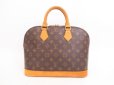 Photo2: LOUIS VUITTON Monogram Leather Brown Hand Bag Purse Alma #4208 (2)